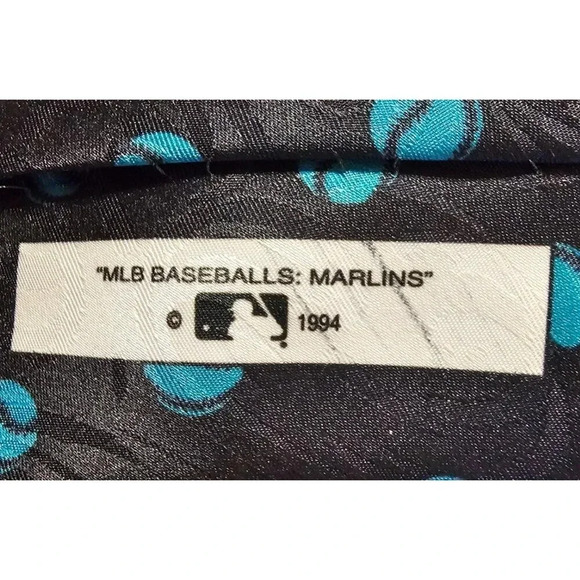 Vintage 1994 Ralph Marlin MLB Florida Marlins Men's Neck Tie Made in USA - Picture 6 of 7